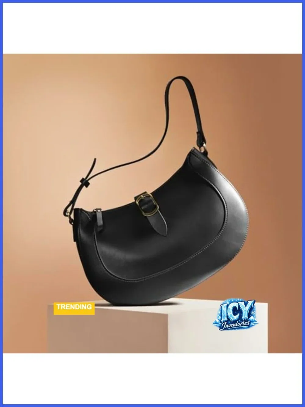 Vegan Leather Crescent Hobo Bag Shoulder Purse Satchel